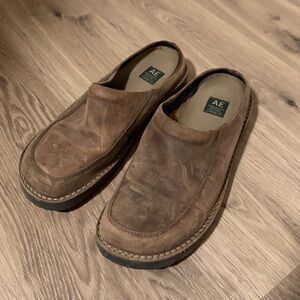 Y2K vintage American Eagle brown leather clog slip on size 12